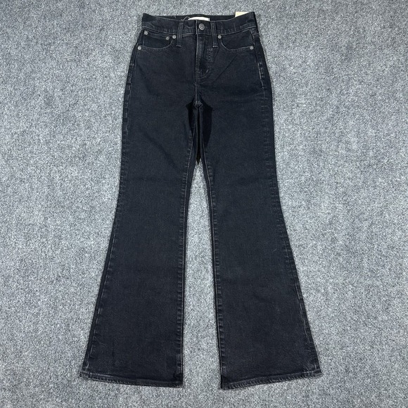 Madewell Jeans The Perfect Vintage Flare Leg Size 23 High Rise Black‎ NWT - Picture 1 of 16